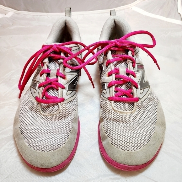 New Balance Minimus Barefoot Gray Pink Run Shoes Women's Size 9.5 Suede Mesh EUC - Picture 2 of 13